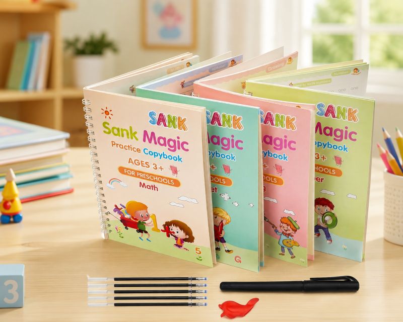Sank Magic Practice Copybook – Reusable Handwriting & Alphabet Set for Kids